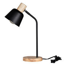 Eglo 205887A - 1 LT Table Lamp w/ Black Finish & Wood Accents