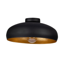 Eglo 206014A - 1 LT Metal Dome Ceiling Light Black w/ Gold Leaf Interior