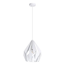 Eglo 206089A - 1 LT Pendant w/ White Finish and White Geometric Metal Shade