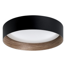 Eglo 206239A - 1 LT LED Ceiling Light w/ Black & Sandlewood Venner Finish & White Diffuser