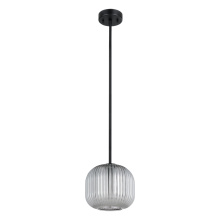Eglo 206241A - 1 LT Pendant w/ Black Finish & Black Vaporized Transparent Glass Shade
