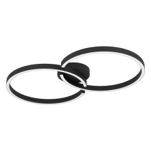 Eglo 206284A - Integrated LED 3 CCT Ceiling/Wall Light w/ Structured Black Finish & White Diffuser
