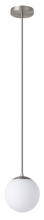 Eglo 206419A - 1 LT Mini Pendant w/ Matte Nickel Finish & White Glass Shade
