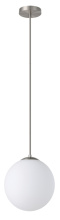 Eglo 206422A - 1 LT Pendant w/ Matte Nickel Finish & White Glass Shade