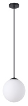 Eglo 206425A - 1 LT Pendant w/ Black Finish & White Glass Shade