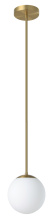 Eglo 206429A - 1 LT Mini Pendant w/ Brushed Brass Finish & White Glass Shade