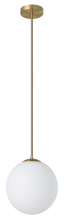 Eglo 206432A - 1 LT Pendant w/ Brushed Brass Finish & White Glass Shade