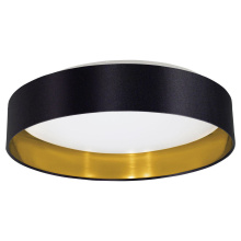 Eglo 31622A - 1 LT Integrated LED Ceiling Light w/ Black & Gold Finish & White Plastic Diffuser