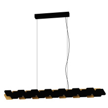 Eglo 390032A - LED Linear Pendant w/ Black Finish & Black & Gold Metal Shade