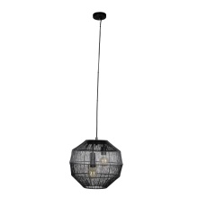 Eglo 390065A - 3 LT Single Pendant w/ Black Finish & Black Metal Shade