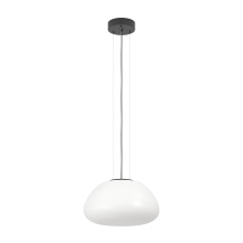 Eglo 390201A - 1 LT Pendant w/ Black Finish & White Opal Glass Shade