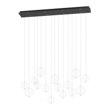 Eglo 390334A - 8 LT LED Linear Pendant w/ Black Finish & 15 Clear Glass Shades