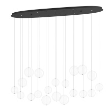 Eglo 390344A - 8 LT LED Oval Linear Pendant w/ Black Finish & 20 Clear Glass Shades