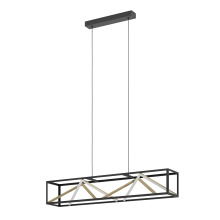 Eglo 390417A - 1 LT LED Linear Pendant w/ Black & Gold Finish w/ White Acrylic Diffuser