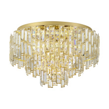 Eglo 39611A - 10 LT Ceiling Light w/ Brass Finish & Clear Glass Crystal Elements