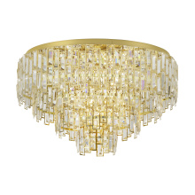 Eglo 39612A - 10 LT Ceiling Light w/ Brass Finish & Clear Glass Crystal Elements