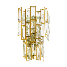 Eglo 39615A - 3 LT Wall Light w/ Brass finish & Clear Glass Crystal Elements