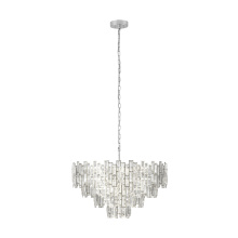 Eglo 39627A - 10 LT Chandelier w/ Chrome Finish & Clear Glass Crystal Elements