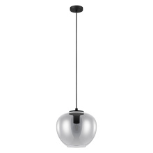Eglo 39657A - 1 LT Pendant w/ Black Finish & Chrome Smoked Glass Shade
