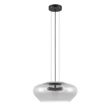 Eglo 39658A - 3 LT Pendant w/ Black Finish & Chrome Smoked Glass Shade