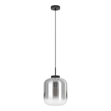 Eglo 39673A - 1 LT Pendant w/ Black Finish & Chrome Smoked Glass Shade