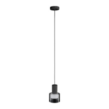 Eglo 39725A - 1 LT Mini Pendant w/ Black Finish & White Interior & Clear Outer Glass Shade