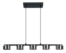 Eglo 39875A - 5 LT Integrated LED Linear Pendant w/ Black Finish & Vaporized Black Transparent Glass