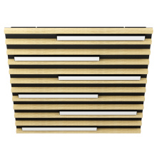 Eglo 39898A - LED Square Ceiling Light w/ Black Metal Body & Oak Veneer Elements
