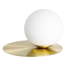 Eglo Canada 39954A - 1 LT Table Lamp w/ Brushed Brass Finish & White Opal Glass Shade