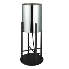 Eglo 43144A - 1 LT Table Lamp w/ Black Finish & Metalic moked Glass Shade