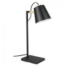Eglo Canada 43613A - 1 LT Table Lamp w/ Structured Black Finish & Black w/ White Interior Metal Shade