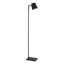 Eglo Canada 43614A - 1 LT Floor Lamp w/ Structured Black Finish & Black w/ White Interior Metal Shade