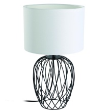 Eglo Canada 43652A - 1 LT Table Lamp w/ Black Wire Frame Base & White Fabric Shade