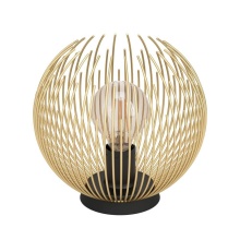 Eglo 900168A - 1 LT Table Lamp w/ Black Finish & Matte Gold Metal Wire Shade