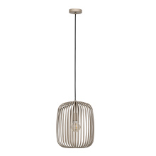 Eglo 900496A - 1 LT Cage Pendant w/ a Sandy Finish & Sandy Shade