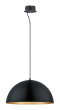 Eglo 94228A - 1 LT Integrated LED Pendant w/ Black Finish & Black w/ Gold Interior Metal Shade