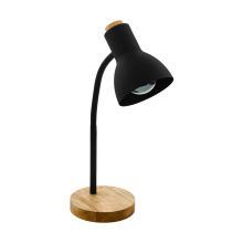 Eglo 98831A - 1 LT Table Lamp Black w/ Wood Accents & Black Metal Shade