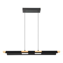Eglo 98836A - Integrated LED Linear Pendant w/ Black & Wood Finish