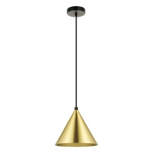 Eglo 99591A - 1 LT Mini Pendant w/ Black Finish & Brushed Brass Metal Shade