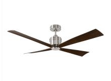 Visual Comfort 4LNCR56BS - Launceton 56-inch indoor/outdoor Energy Star ceiling fan in brushed steel silver finish